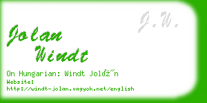 jolan windt business card